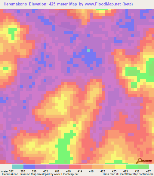 Heremakono,Guinea Elevation Map