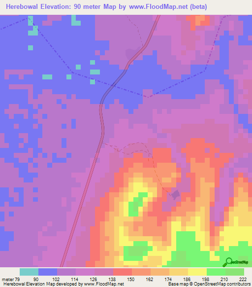 Herebowal,Guinea Elevation Map