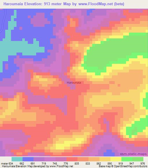 Haroumaia,Guinea Elevation Map