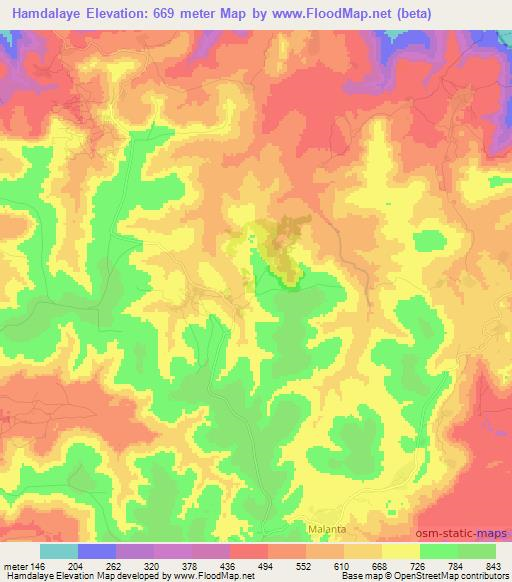 Hamdalaye,Guinea Elevation Map