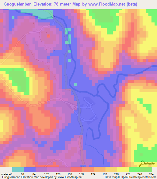 Guoguelanban,Guinea Elevation Map