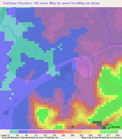 Guilimba,Guinea Elevation Map