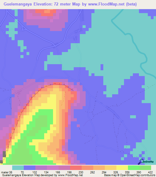 Guelemangaya,Guinea Elevation Map