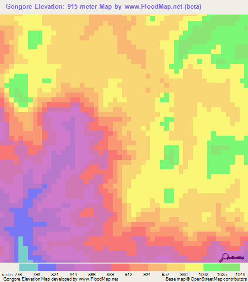 Gongore,Guinea Elevation Map