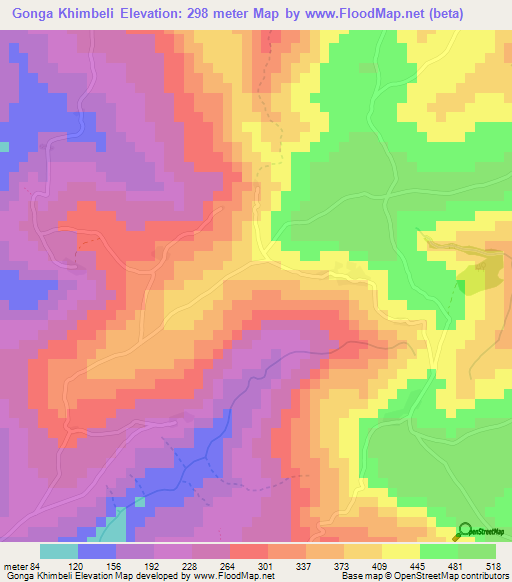 Gonga Khimbeli,Guinea Elevation Map