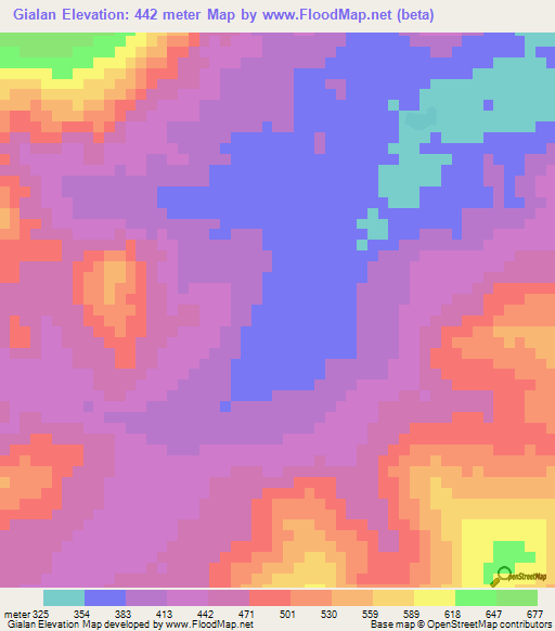 Gialan,Guinea Elevation Map