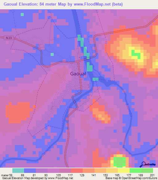 Gaoual,Guinea Elevation Map