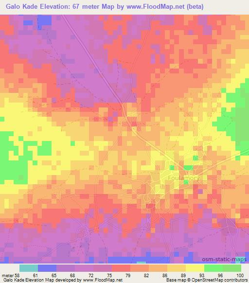 Galo Kade,Guinea Elevation Map