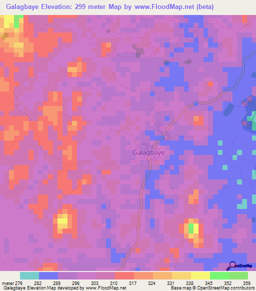 Galagbaye,Guinea Elevation Map