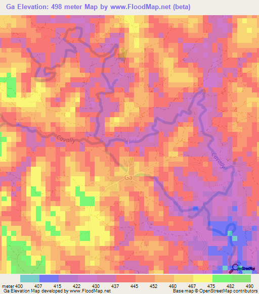 Ga,Guinea Elevation Map