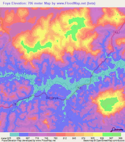 Foya,Guinea Elevation Map