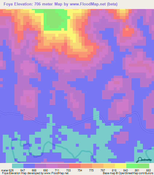 Foya,Guinea Elevation Map