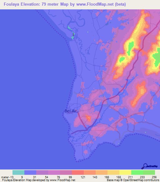 Foulaya,Guinea Elevation Map