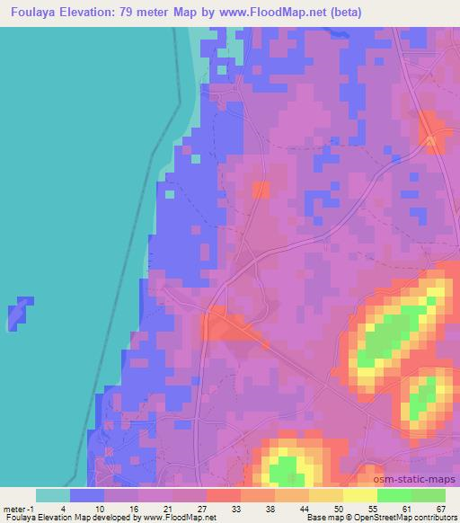 Foulaya,Guinea Elevation Map