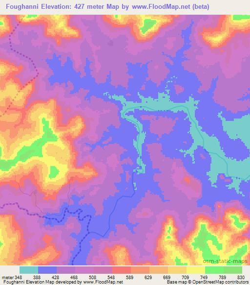 Foughanni,Guinea Elevation Map