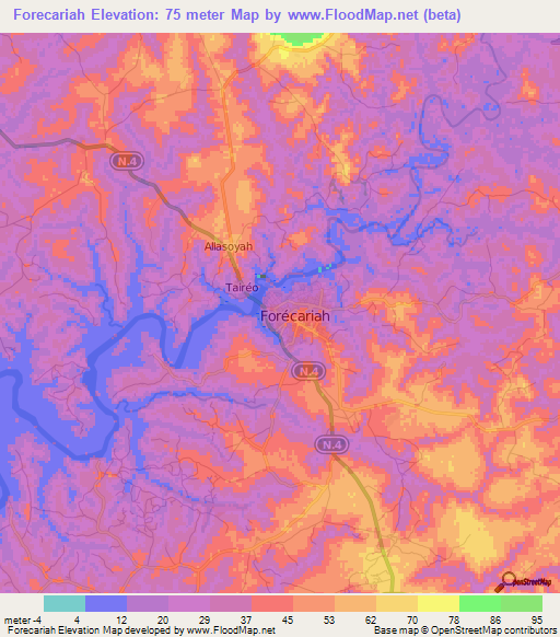 Forecariah,Guinea Elevation Map