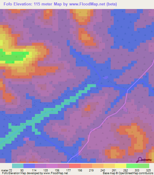 Fofo,Guinea Elevation Map