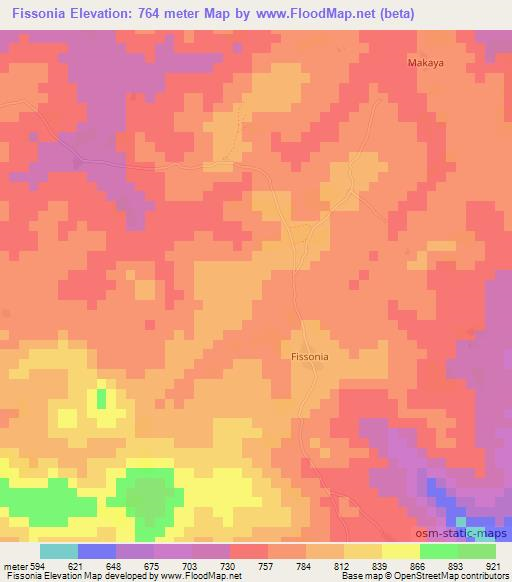 Fissonia,Guinea Elevation Map