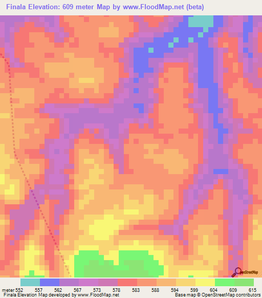 Finala,Guinea Elevation Map