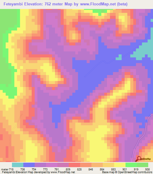 Feteyambi,Guinea Elevation Map