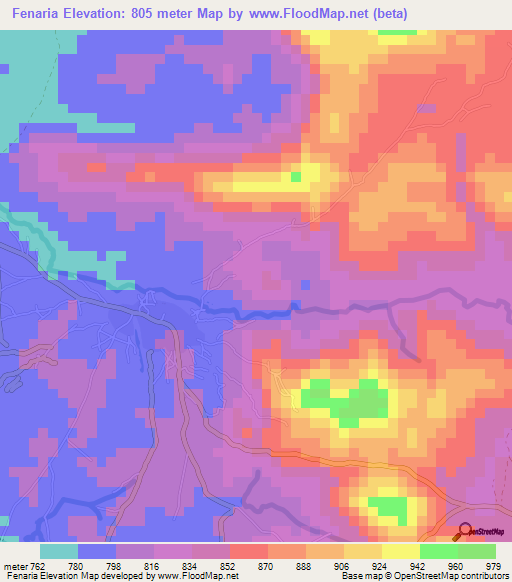 Fenaria,Guinea Elevation Map