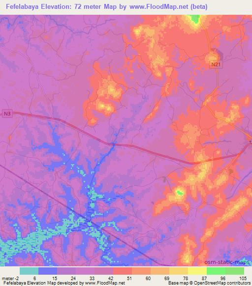 Fefelabaya,Guinea Elevation Map