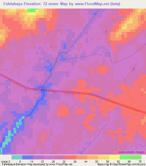 Fefelabaya,Guinea Elevation Map