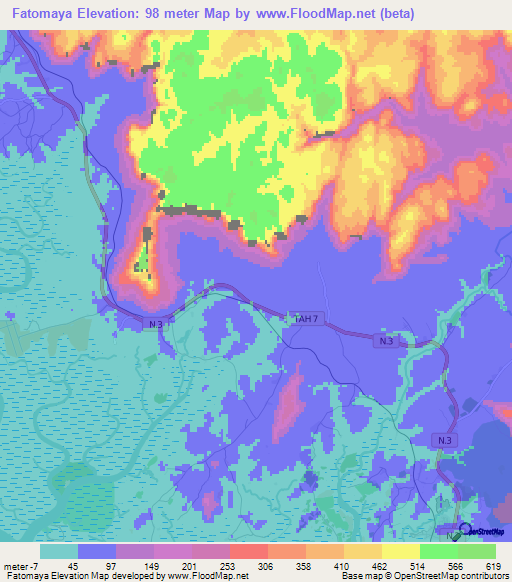 Fatomaya,Guinea Elevation Map