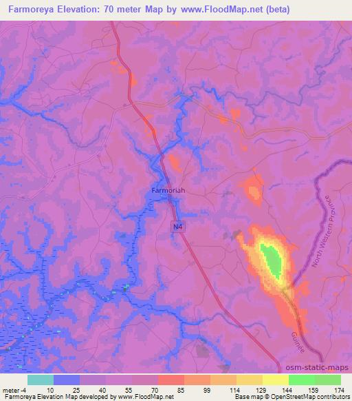 Farmoreya,Guinea Elevation Map