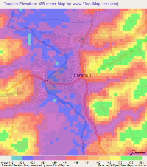 Faranah,Guinea Elevation Map