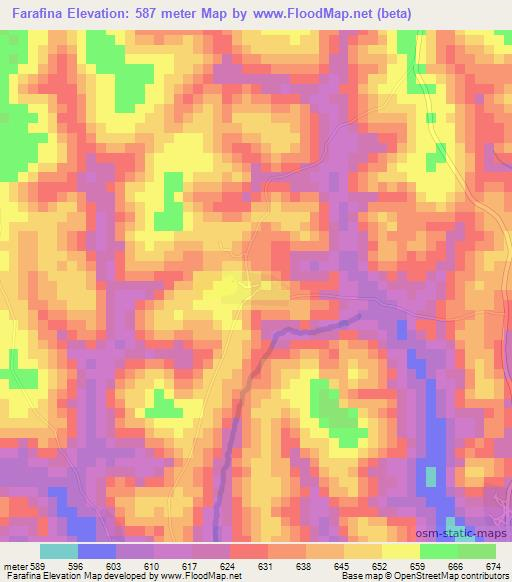 Farafina,Guinea Elevation Map