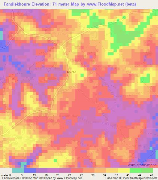 Fandiekhoure,Guinea Elevation Map