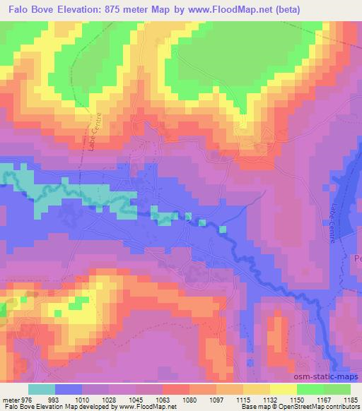 Falo Bove,Guinea Elevation Map