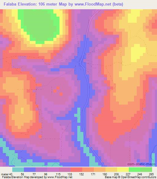 Falaba,Guinea Elevation Map