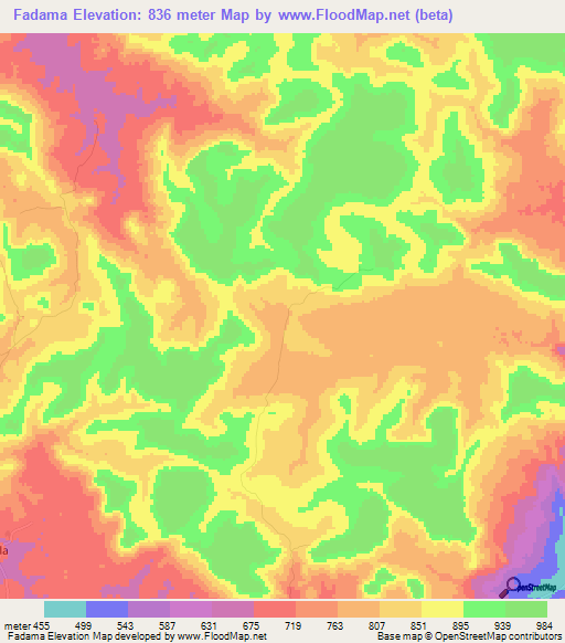 Fadama,Guinea Elevation Map