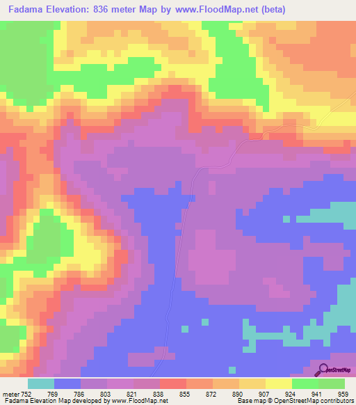 Fadama,Guinea Elevation Map