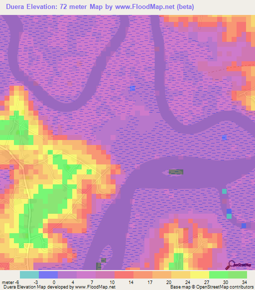 Duera,Guinea Elevation Map