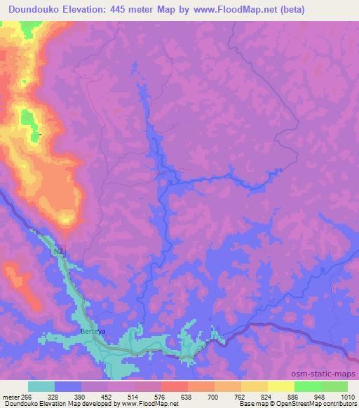 Doundouko,Guinea Elevation Map