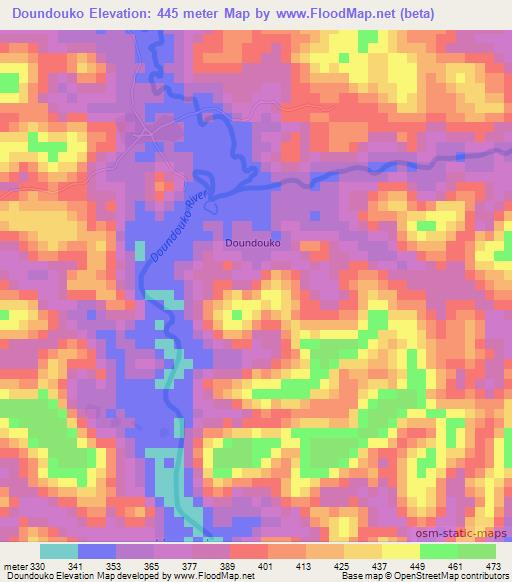 Doundouko,Guinea Elevation Map