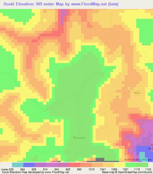 Douki,Guinea Elevation Map