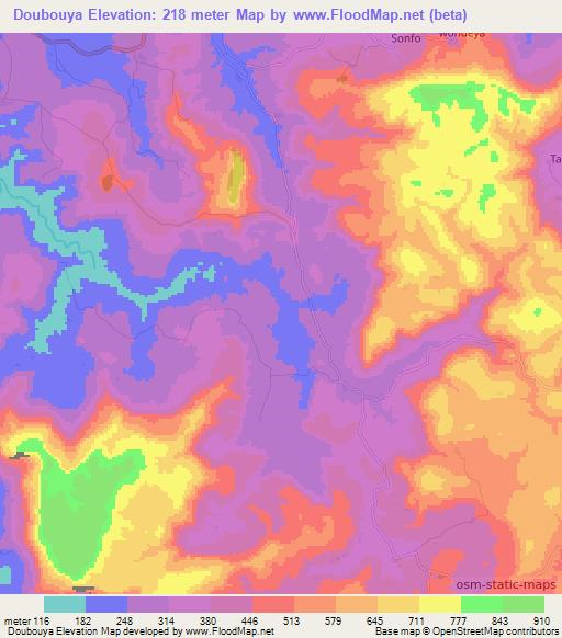 Doubouya,Guinea Elevation Map