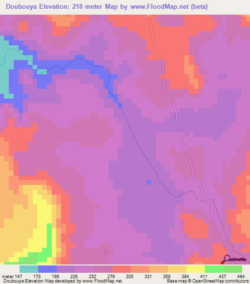 Doubouya,Guinea Elevation Map