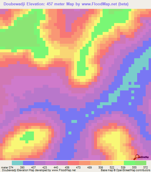 Doubewadji,Guinea Elevation Map