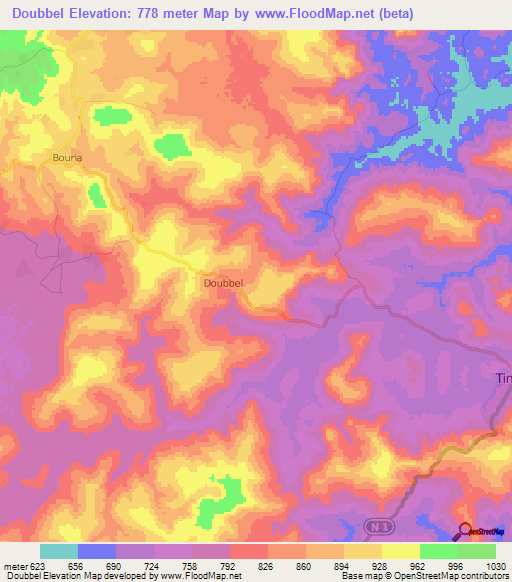 Doubbel,Guinea Elevation Map