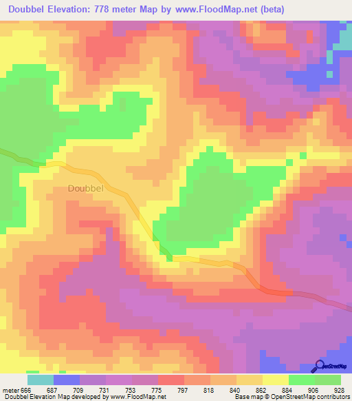 Doubbel,Guinea Elevation Map