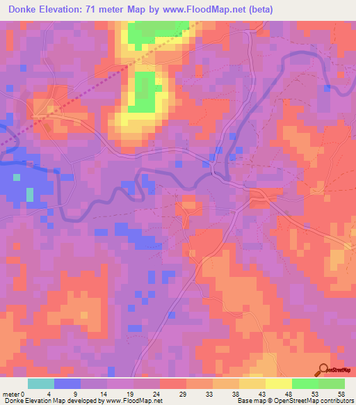 Donke,Guinea Elevation Map