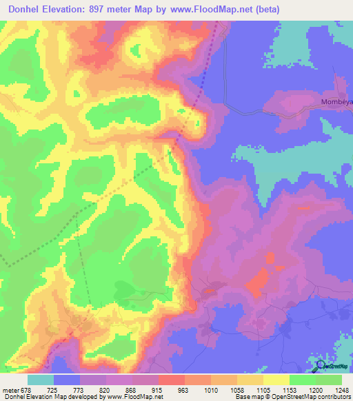 Donhel,Guinea Elevation Map