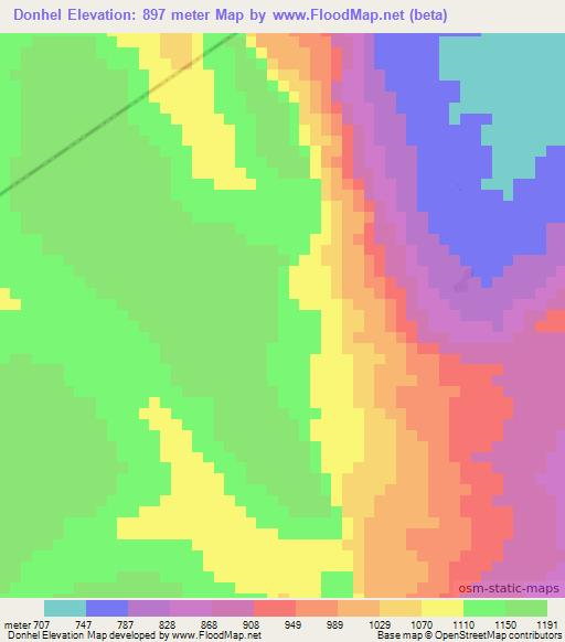 Donhel,Guinea Elevation Map