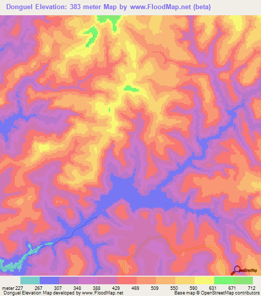 Donguel,Guinea Elevation Map