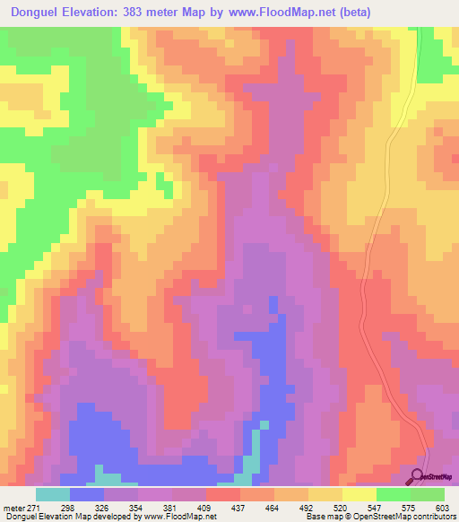 Donguel,Guinea Elevation Map